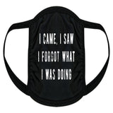 I Came I Saw I Forgot What I Was Doing Face Mask Funny Introvert Nose and Mouth Covering