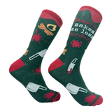 Men's Camping Makes Me Less Murdery Socks Funny Killer Outdoor Nature Lovers Footwear