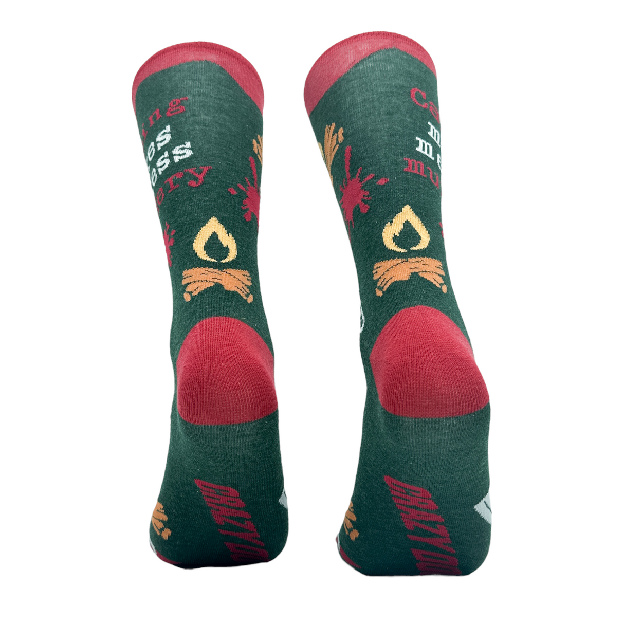 Men's Camping Makes Me Less Murdery Socks Funny Killer Outdoor Nature Lovers Footwear