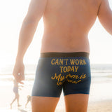 Mens Cant Work Today My Arm Is In A Cast Boxer Briefs Funny Fishing Graphic Novelty Underwear