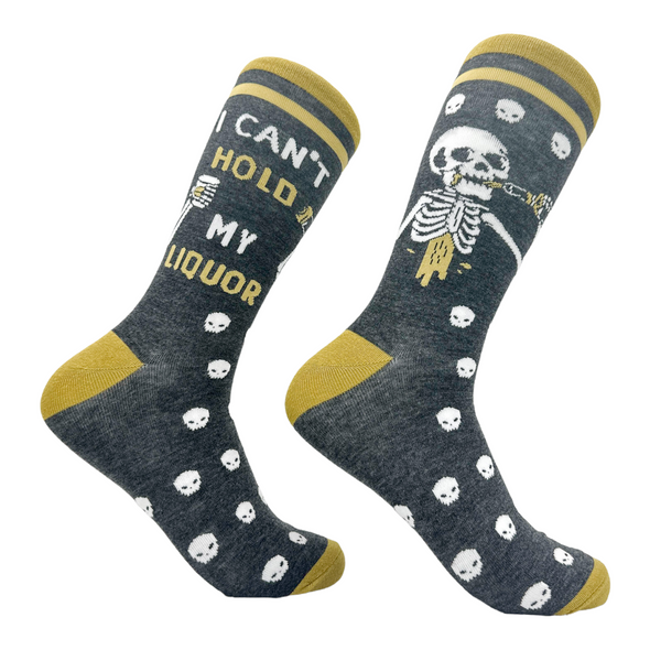Men's I Cant Hold My Liquor Socks Funny Drinking Skeleton Joke Footwear
