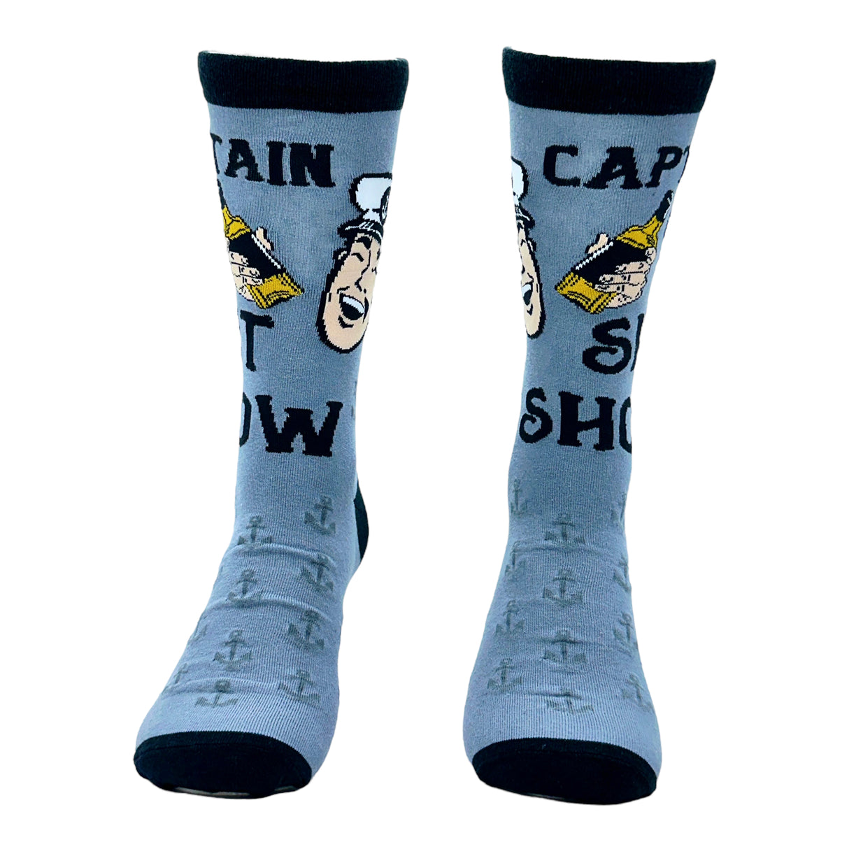 Men's Captain Of The Shit Show Socks Funny Crazy Partying Drinking Novelty Footwear