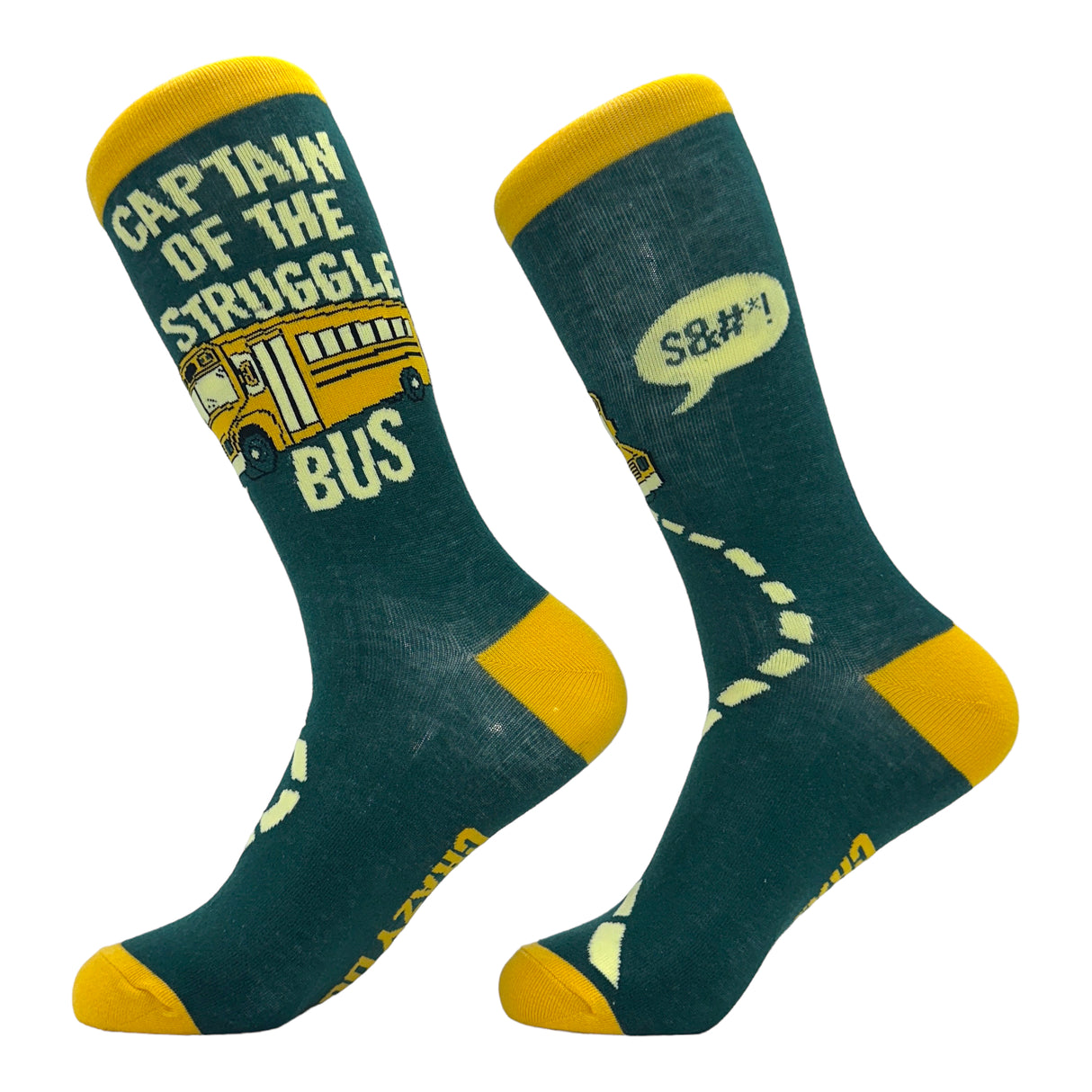 Women's Captain Of The Struggle Bus Socks Funny School Bus Struggling Joke Footwear