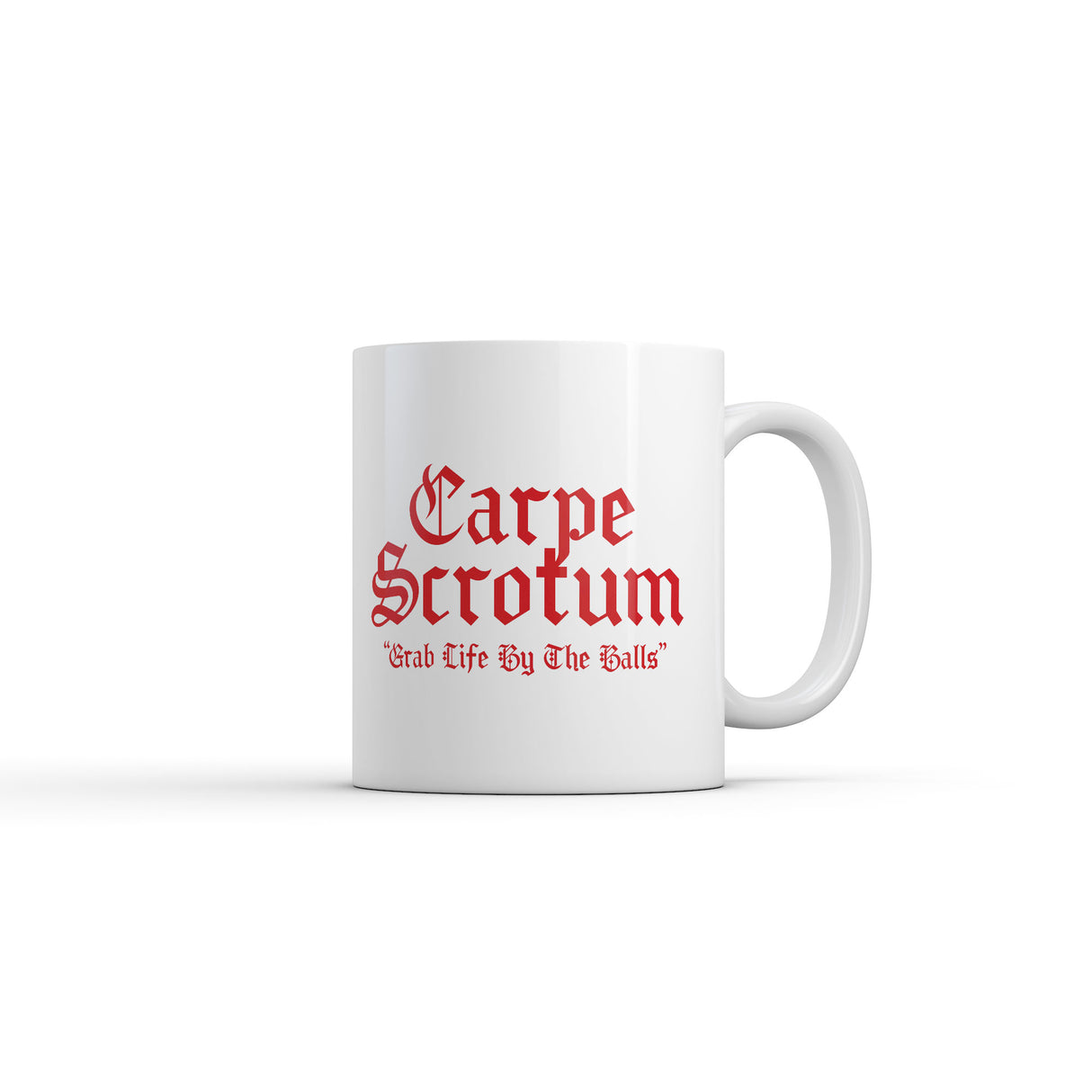 Carpe Scrotum Grab Life By The Balls Mug Funny Sarcastic Graphic Novelty Coffee Cup-11oz