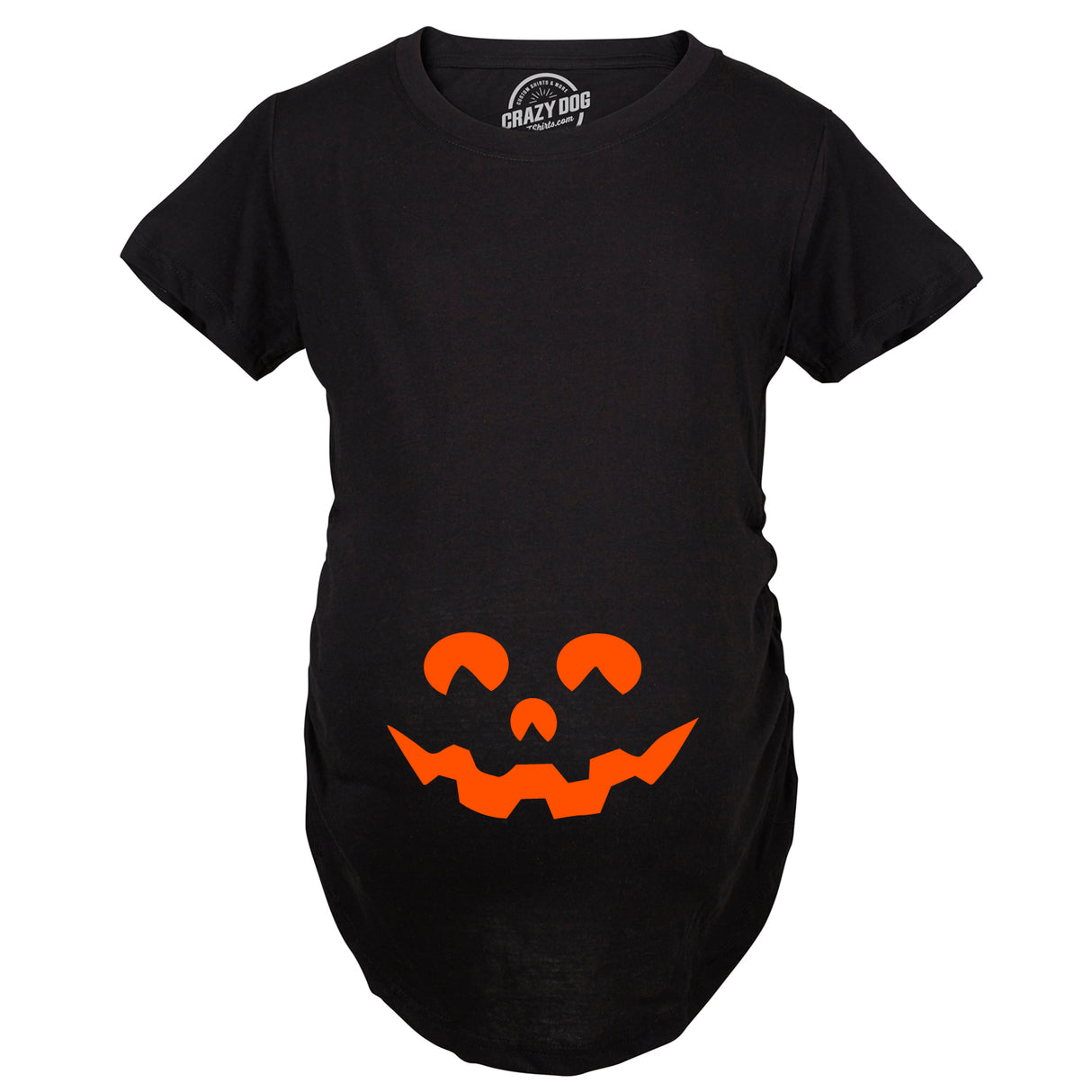 Maternity Cartoon Eyes Pumpkin Face T Shirt Halloween Fall October Pregnancy Tee