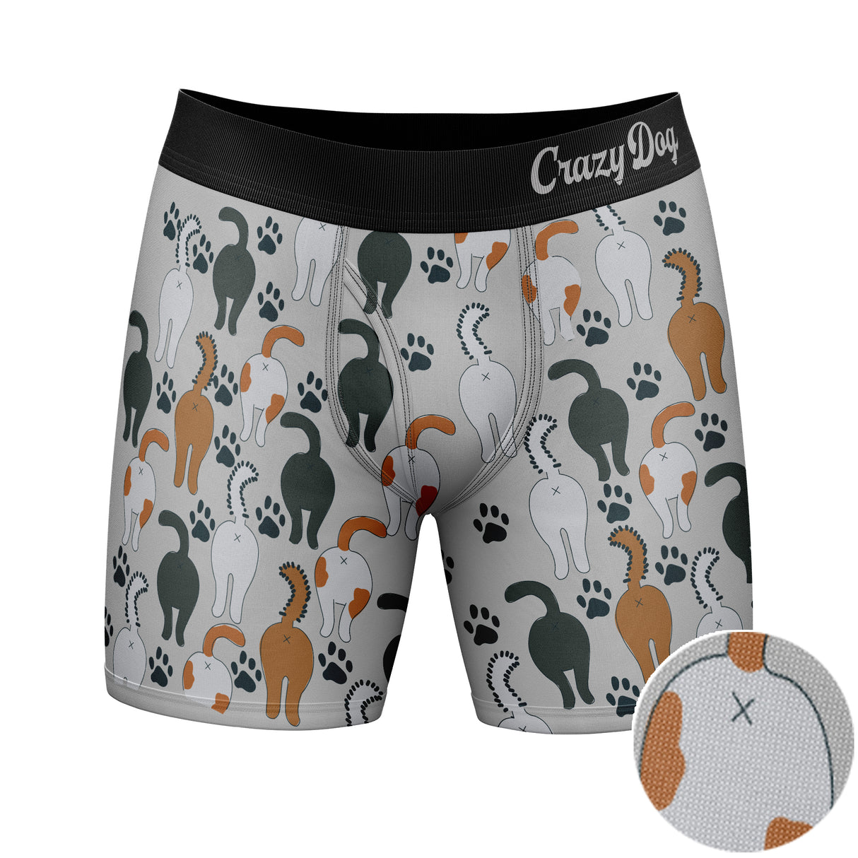 Mens Guess What Cat Butt Boxers Funny Sarcastic Kitten Butts Joke Saying Novelty Underwear For Guys