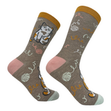 Women's Cat Flipping The Bird Socks Funny Jerk Mean Kitten Footwear