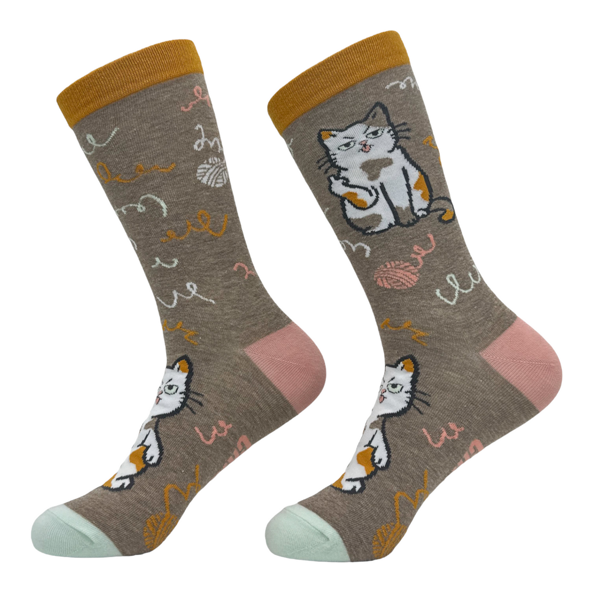 Women's Cat Flipping The Bird Socks Funny Jerk Mean Kitten Footwear