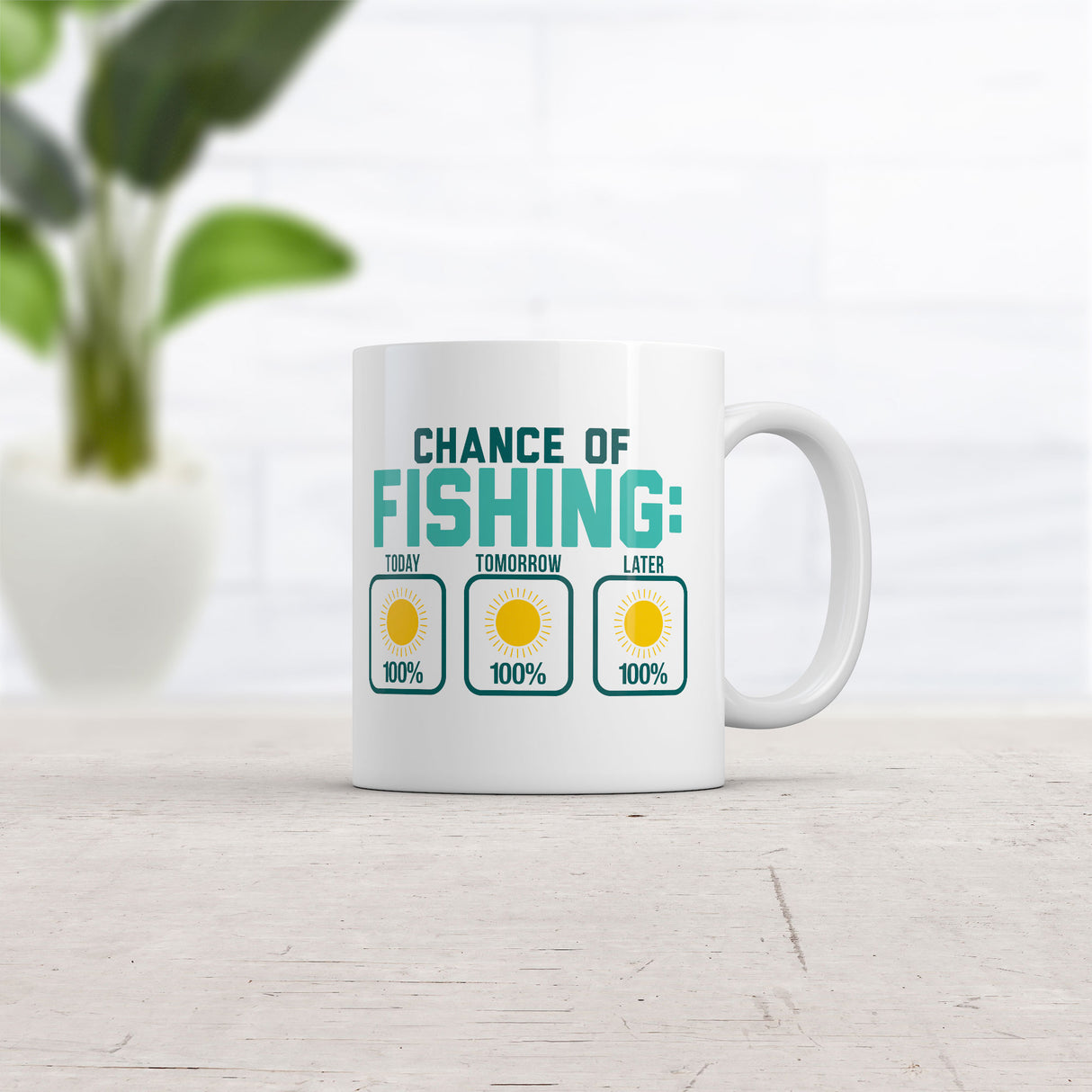 Chance Of Fishing Mug Funny Novelty Fish Graphic Coffee Cup-11oz