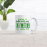 Chance Of Shenanigans Mug Funny St Patricks Day Graphic Coffee Cup-11oz