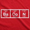 Womens Chemistry of Bacon T Shirt Funny Periodic Table Tee For Ladies