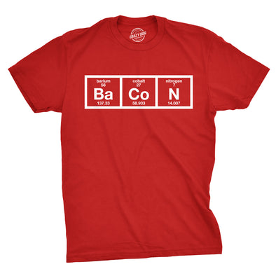 Youth Bacon Chemistry T-Shirt Funny Science Preiodic Table Tee for Kids