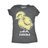 Womens Vintage Chicks Funny Cute Easter Sunday Holiday Retro Bunny T Shirt