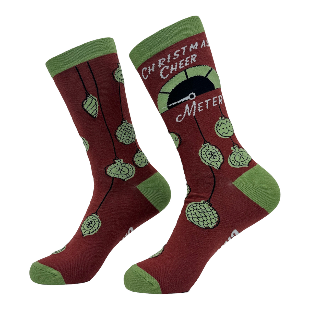 Women's Christmas Cheer Meter Socks Funny Cute Xmas Holiday Season Lovers Footwear