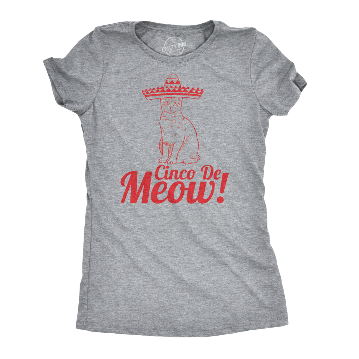 Womens Cinco De Meow Tshirt Funny Cat May 5 Mexico Sombrero Tequila Tee