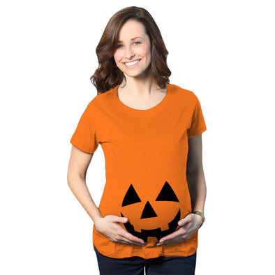 Maternity Happy Jack O Lantern Pregnancy Tshirt Cute Halloween Pumpkin Bump Tee