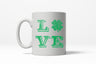 LOVE Lucky Clover Vintage Cute Irish St. Patricks Day Ceramic Coffee Drinking Mug - 11oz