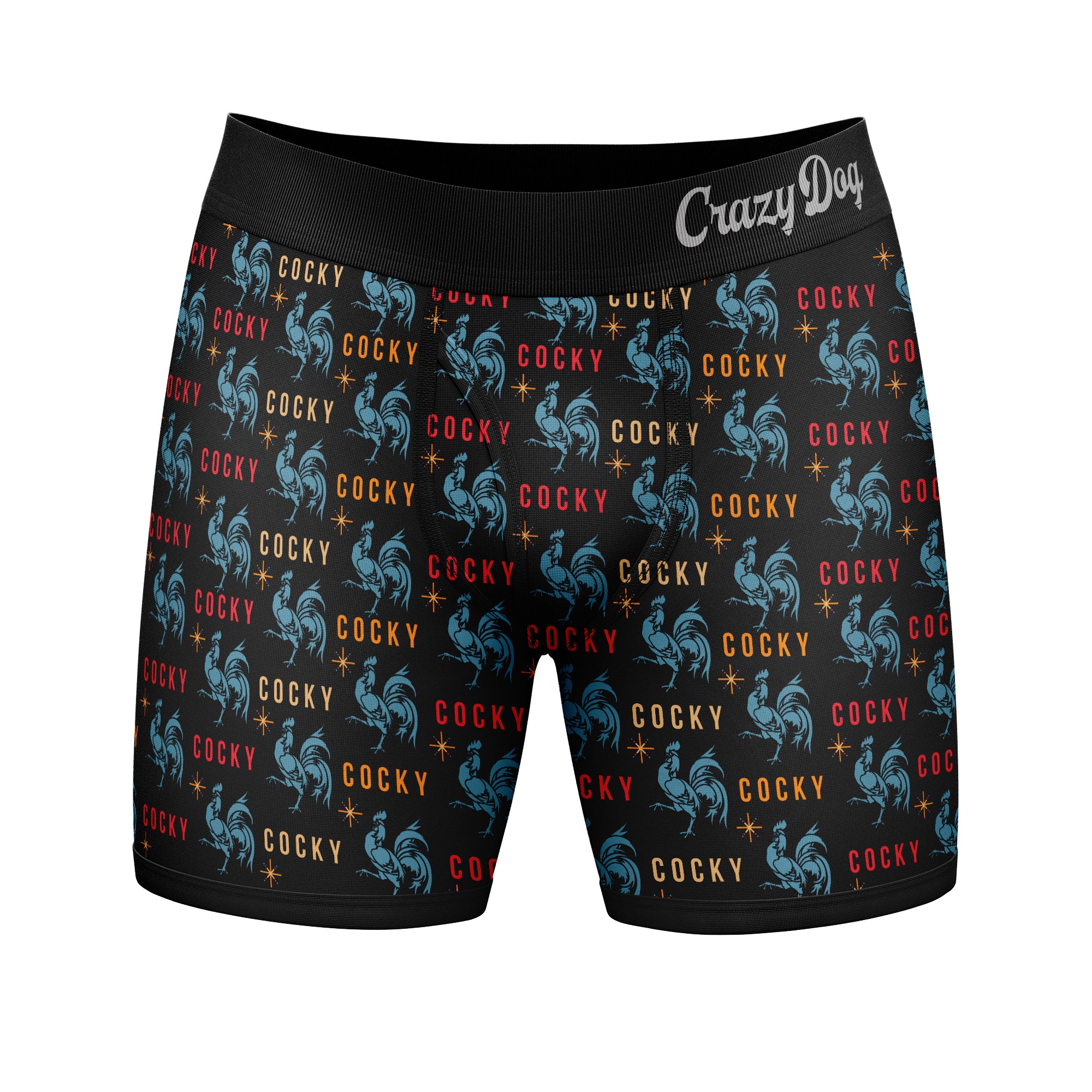 Mens Cocky Boxer Briefs Funny Sarcastic Graphic Novelty Underwear