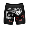 Mens I Like Coffee And Maybe 3 People Boxer Briefs Funny Sarcastic Graphic Underwear
