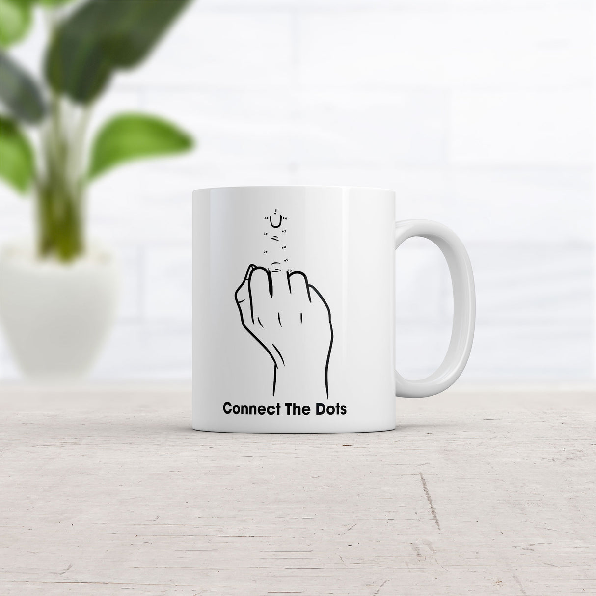 Connect The Dots Mug Funny Sarcastic Middle Finger Graphic Novelty Coffee Cup-11oz