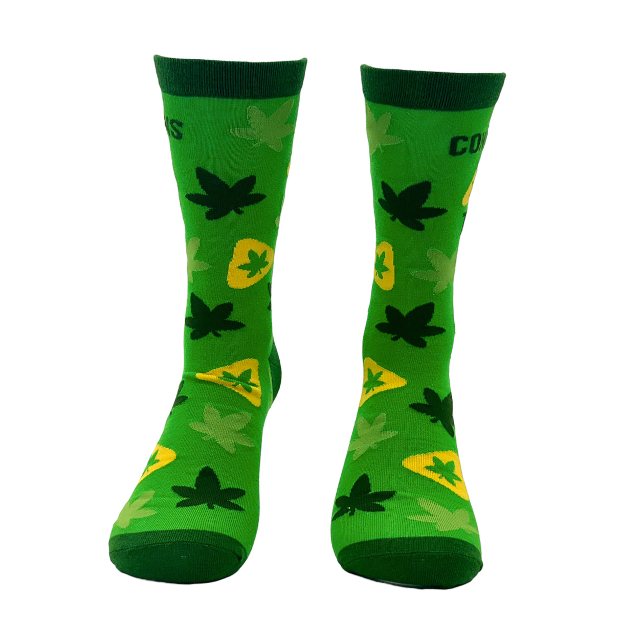 Men's Contains THC Socks Funny 420 Pot Leaf Warning Label Smoking Joke Footwear