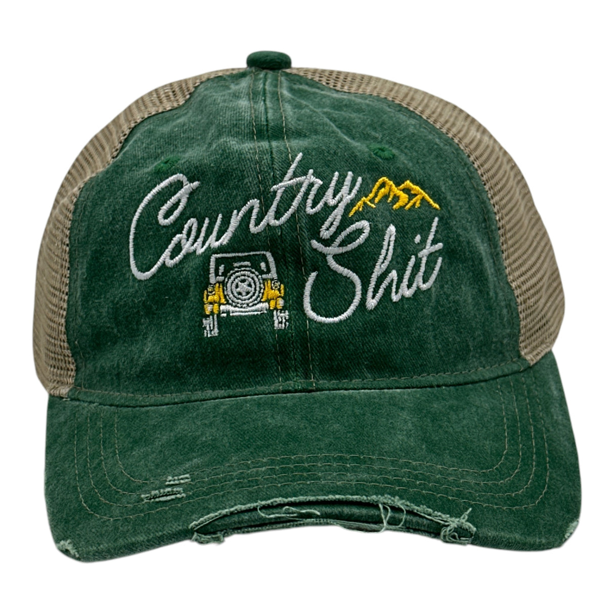 Country Shit Hat Funny Sarcastic Outdoors Graphic Novelty Trucker Cap