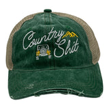 Country Shit Hat Funny Sarcastic Outdoors Graphic Novelty Trucker Cap