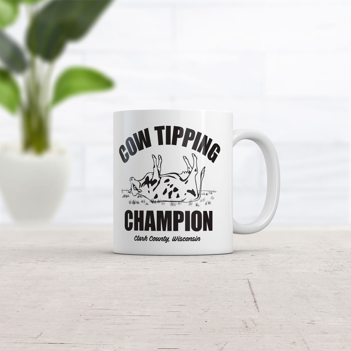 Cow Tipping Champion Mug Funny Sarcastic Farm Graphic Novelty Coffee Cup-11oz