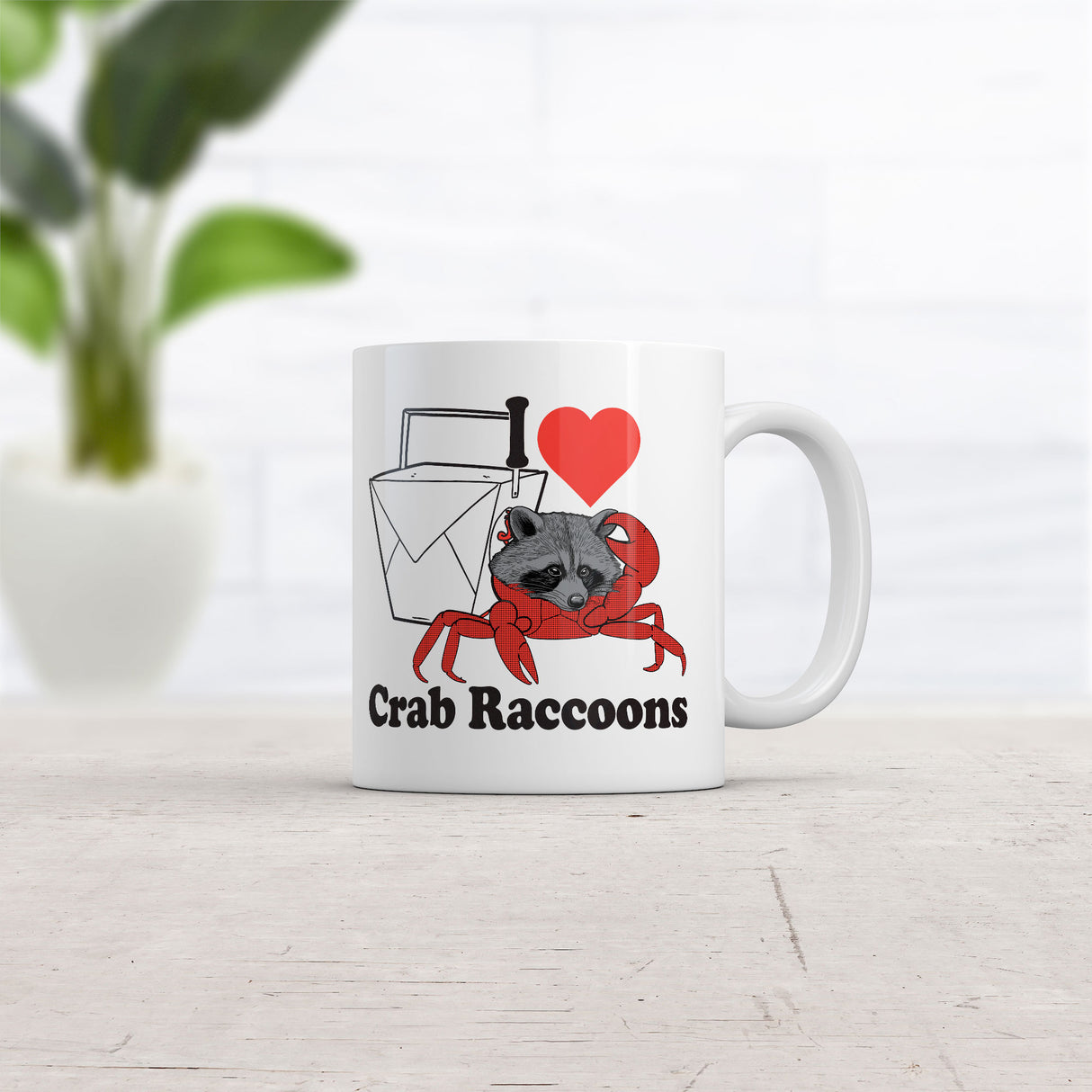 I Heart Crab Raccoons Mug Funny Sarcastic Novelty Coffee Cup-11oz