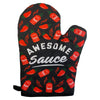 Awesome Sauce Oven Mitt Funny Hot Sauce Peppers Graphic Novelty Kitchen Glove