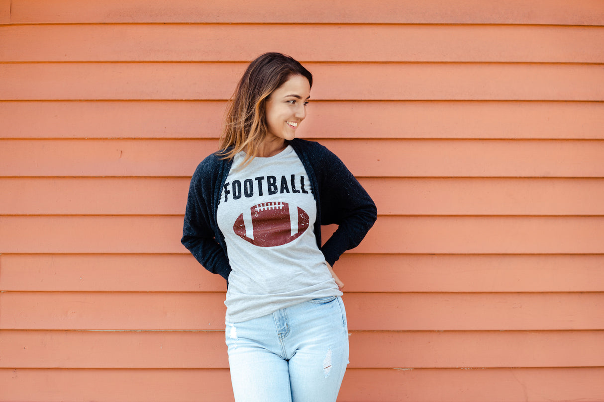 Womens Vintage Football T shirt Funny Sunday Game Day Tee for Ladies Graphci