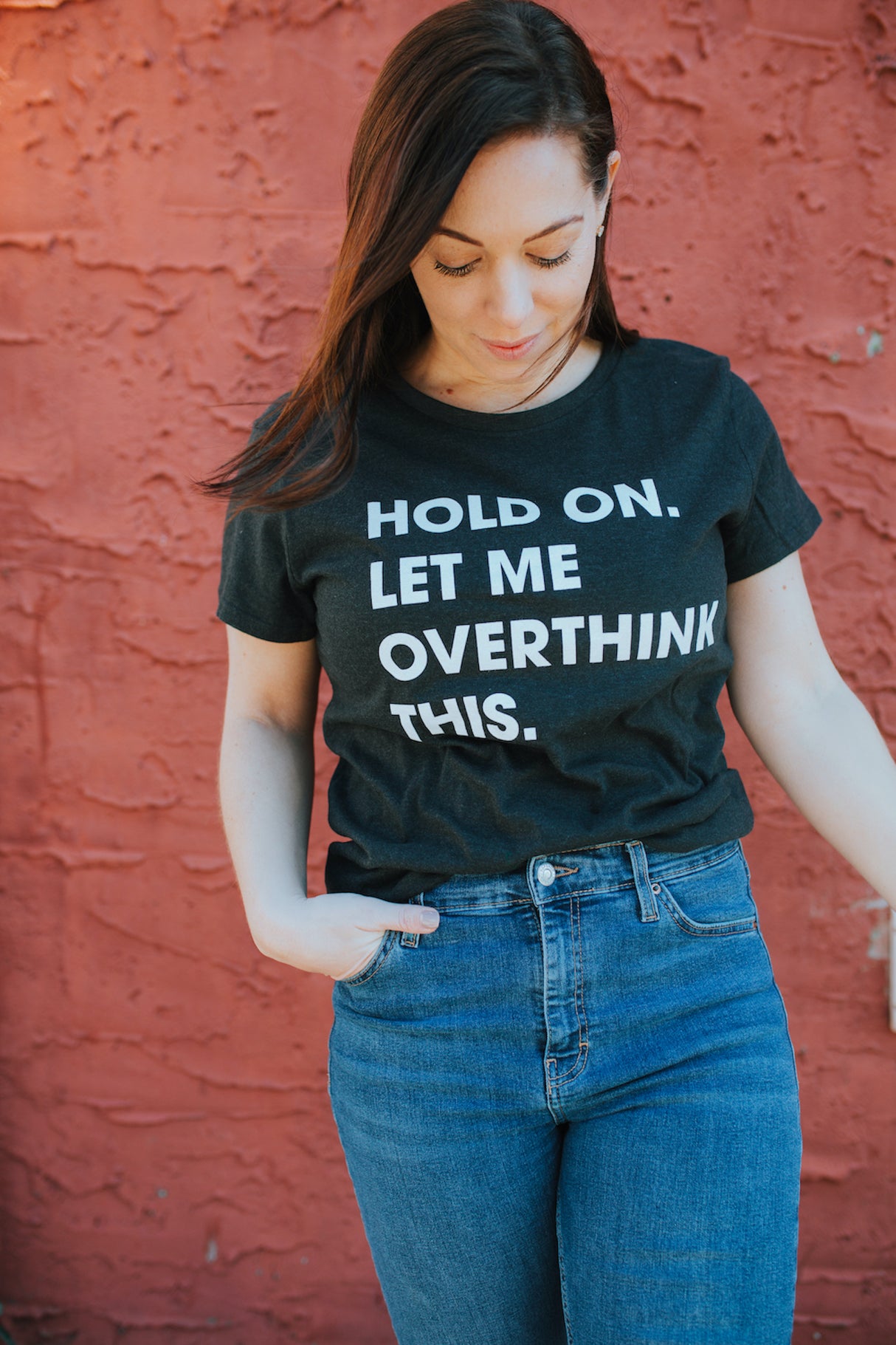 Womens Hold On Let Me Overthink This Funny T Shirt Sarcastic Graphic Novelty