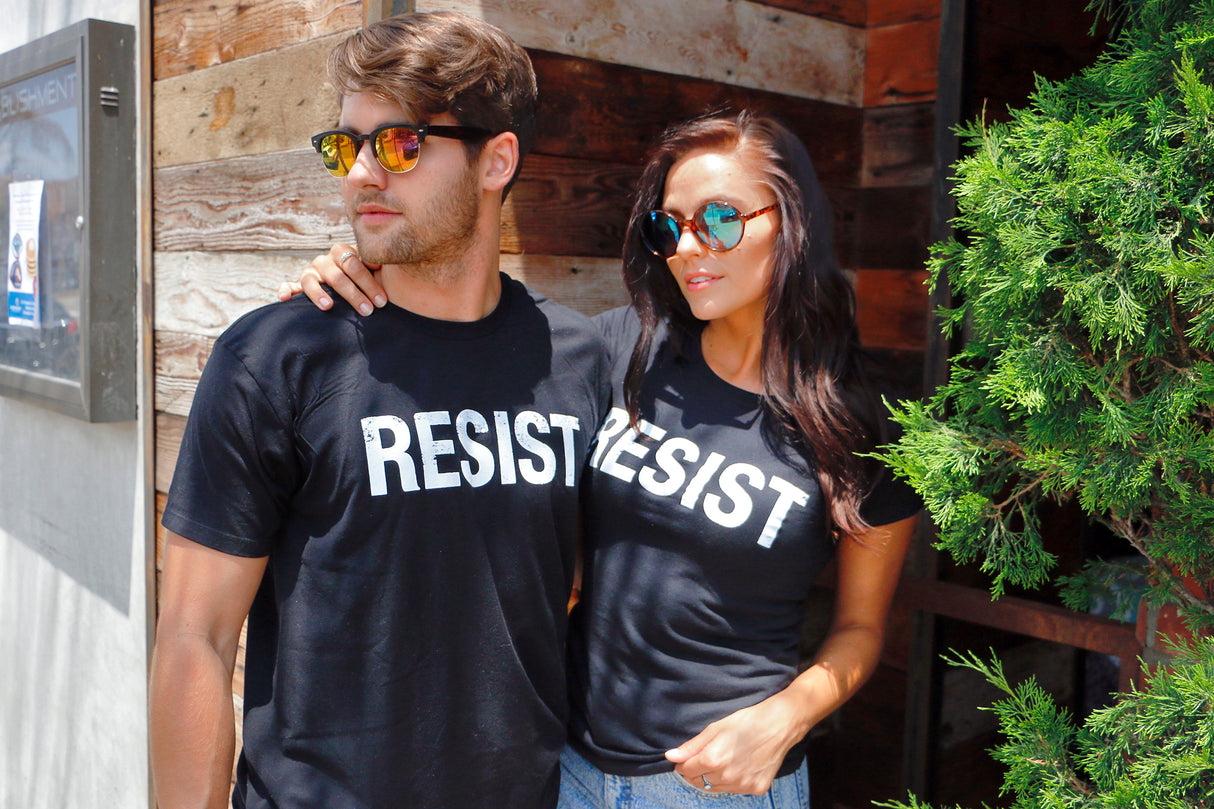 Mens Resist T Shirts Political Anti Authority Protest Tees Rebel Rally March Shirts