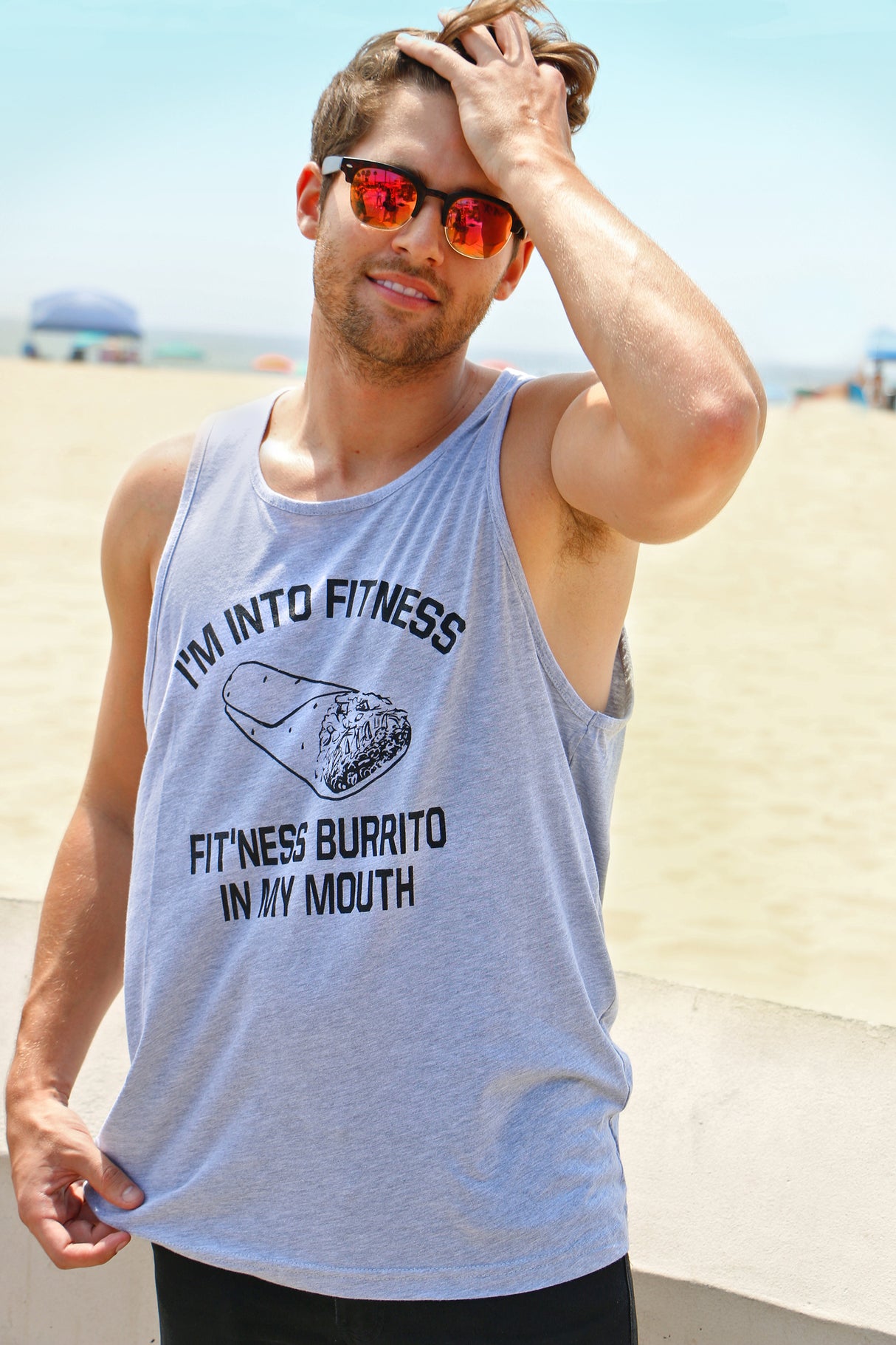 Mens Fitness Burrito Funny Gym Sarcasm Mens Humorous Novelty Tees Fitness Tank Top