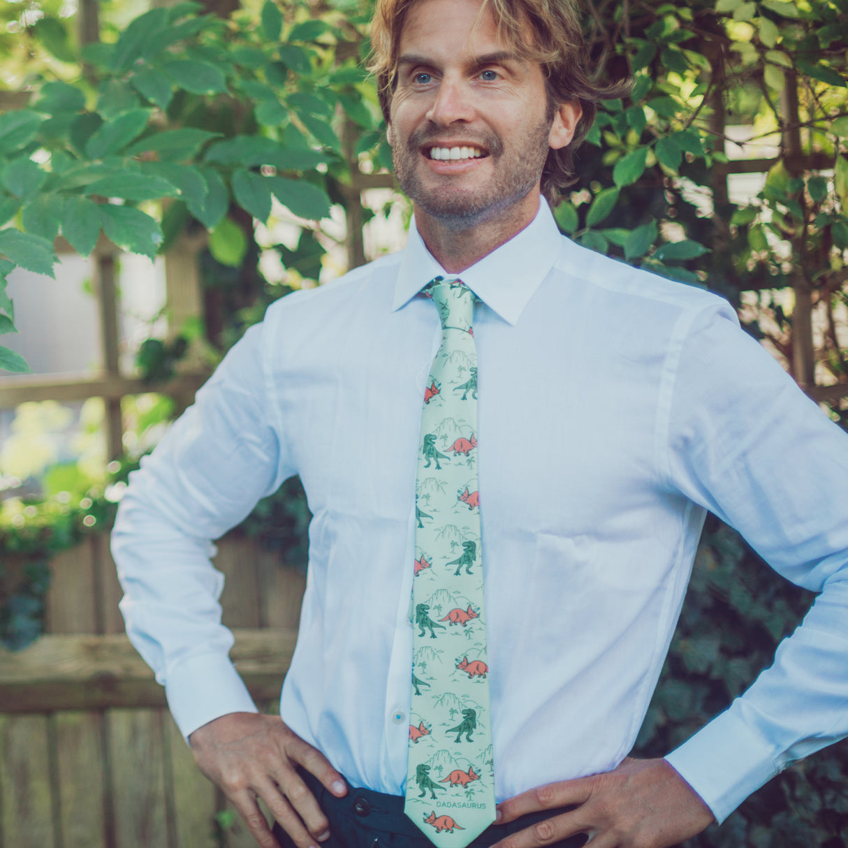 Dadasaurus Necktie Funny Ties for Men Dinosaur Dad Tie Mens Novelty Neckties