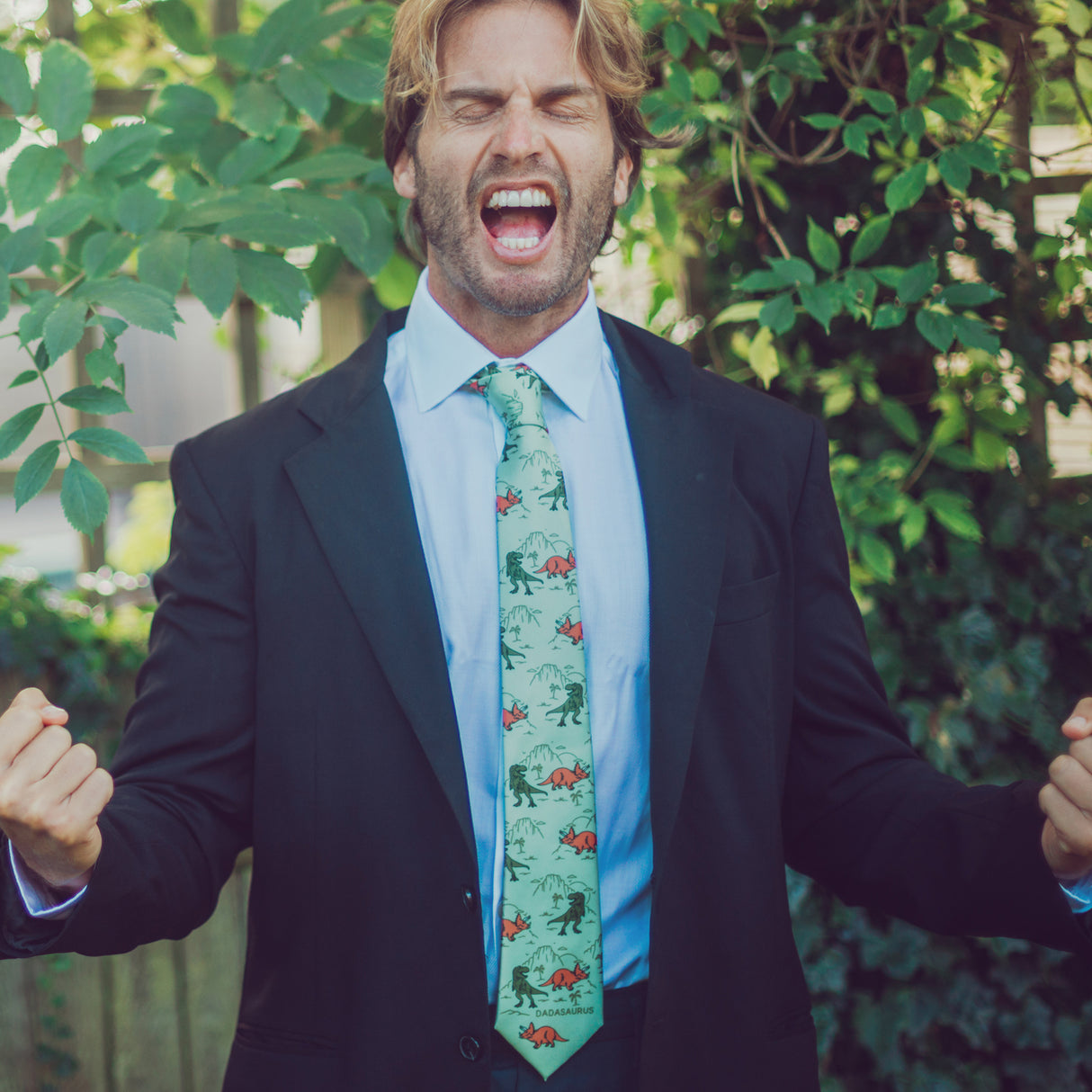 Dadasaurus Necktie Funny Ties for Men Dinosaur Dad Tie Mens Novelty Neckties