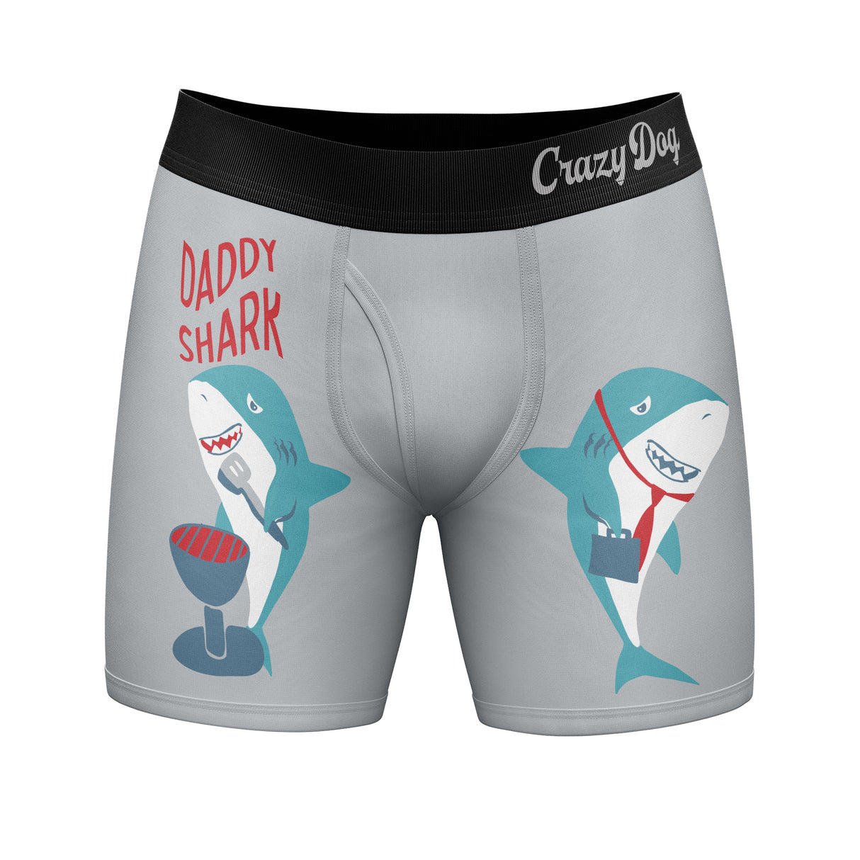 Mens Daddy Shark Boxer Briefs Funny Fathers Day Cool Underwear Gift Humor For Guys