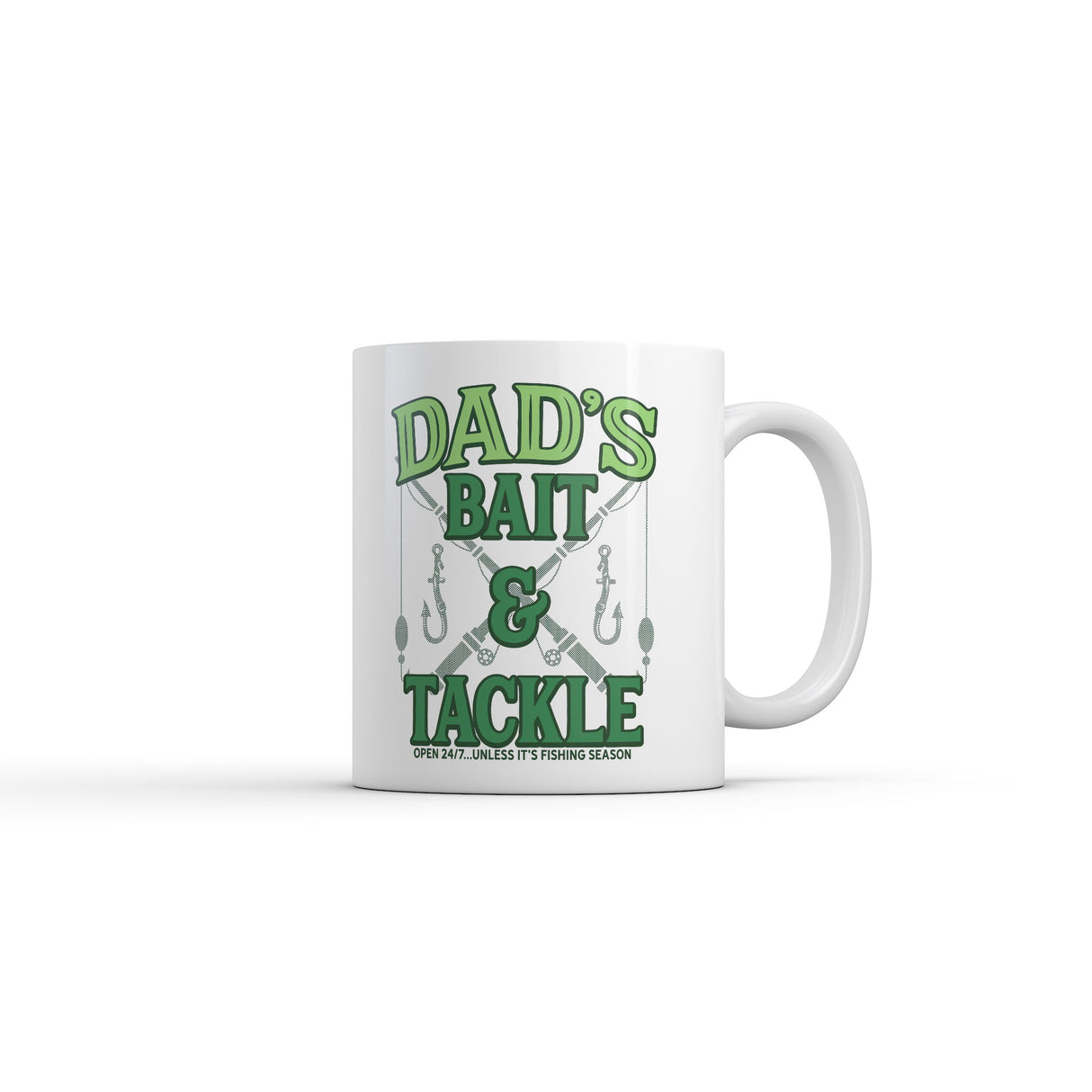 Dads Bait and Tackle Mug Funny Sarcastic Fathers Day Graphic Novelty Coffee Cup-11oz