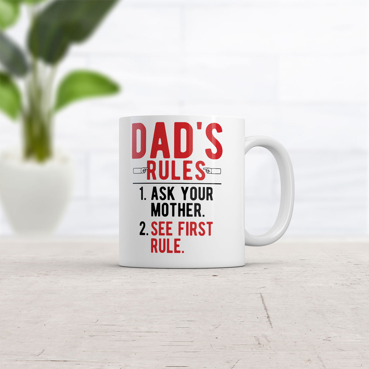 Dads Rules Mug Funny Fathers Day Graphic Novelty Coffee Cup-11oz