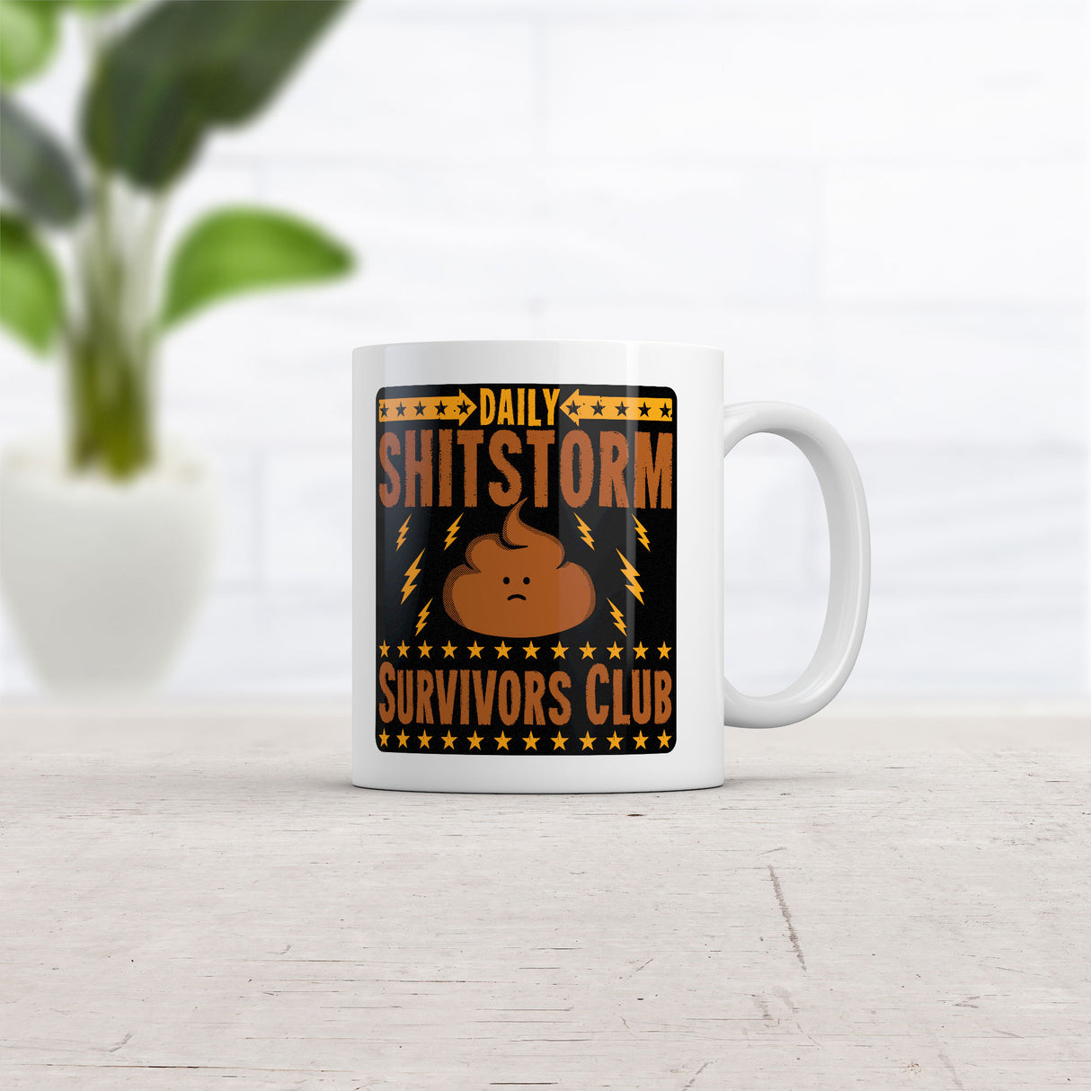 Daily Shitstorm Survivors Club Mug Funny Sarcastic Graphic Novelty Coffee Cup-11oz
