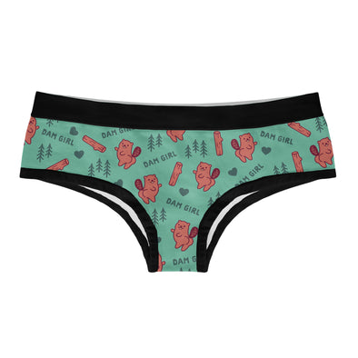 Womens Dam Girl Panties Funny Cute Beaver Butt Compliment Graphic Biki –  Nerdy Shirts