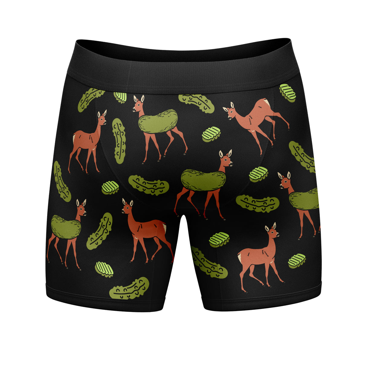 Mens Dill Doe Boxer Briefs Funny Offensive Pickle Deer Graphic Novelty Underwear For Guys