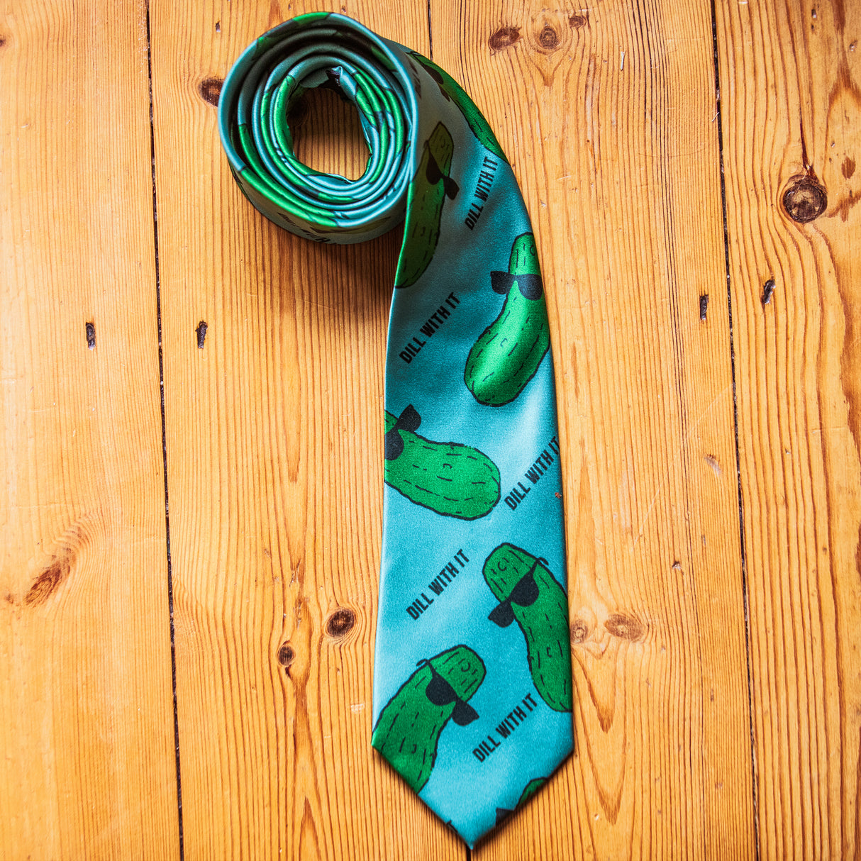 Dill With it Necktie Funny Neckties for Men Pickle Tie Mens Novelty Neckties