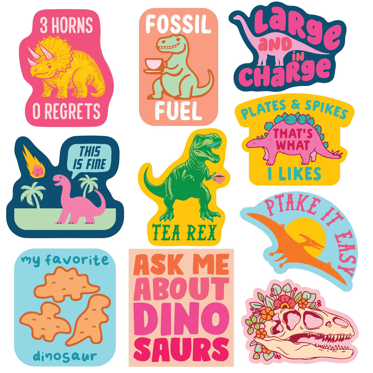 Dinosaur Sticker Extra Large Stickers for Adults Funny Adhesives with Memes