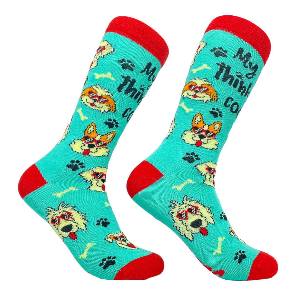 Women's My Dog Thinks I'm Cool Socks Funny Pet Lover Novelty Cute Graphic