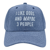 I Like Dogs And Maybe 3 People Hat Funny Puppy Pet Lovers Cap