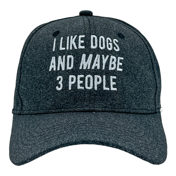 I Like Dogs And Maybe 3 People Hat Funny Anti Social Pet Puppy Animal Lover Cap