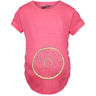Womens Pregnancy Donut Baby Bump Cute Maternity Announcement Funny T Shirt