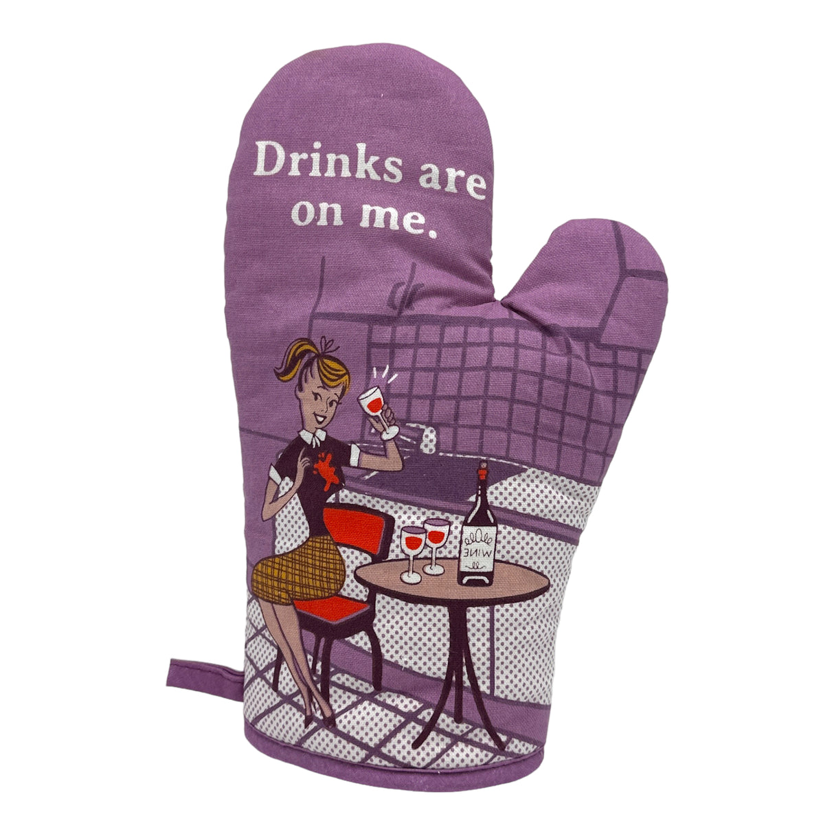 Drinks Are On Me Funny Wine Spilling Drinking Lovers Novelty Kitchen Utensils