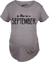 Maternity Due In January Funny T shirts Pregnant Shirts Announce Pregnancy Month Shirt